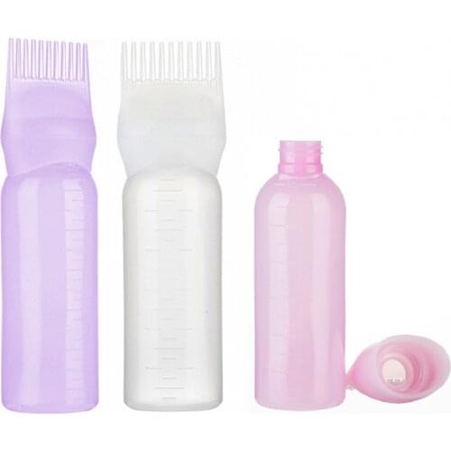 120ml Hair Styling Dye Liquid Filling Graduated Bottle Applicator With Brush Head Hairstyling Dyeing Styling Tool