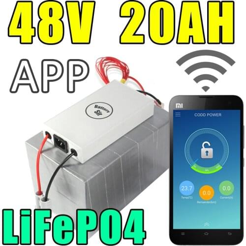 48v 20ah lifepo4 battery app remote control Bluetooth Solar energy electric bicycle battery pack scooter ebike 1000w