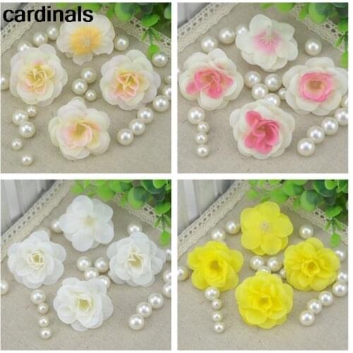 50pcs 16 Color 4.5cm Mini Tea Rose Diy Artificial Rose Silk Flowers Heads For Home Wedding Decoration Scrapbooking Flower Heads