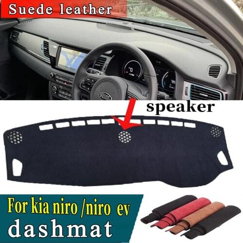 Accessories Suede Leather Dashmat Dashboard Cover Pad Dash Mat Carpet Car-styling Custom for Kia Niro Ev 2019 2020 2021 RHD