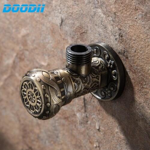DooDii Antique Bronze Angle Valve 1/2"malex1/2 Kitchen Bathroom Accessories Angle Valve for Toilet Sink Water Stop Valve Toilet