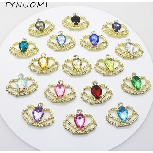 Shining 10Pcs Alloy Rhinestone 28 * 38MM Crown Diy Jewelry Accessories Crystal Decoration Handmade Creative Production