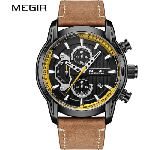 MEGIR Newest Fashion Mens Watches Waterproof Luminous Sports Wrist Watch Chronograph Male Casual Quartz Wristwatch Reloj Hombre