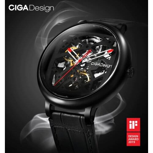 CIGA DESIGN Watch Automatic Mechanical Wristwatch Skeleton Stainless Steel Case Sapphire Crystal Timepiece Unisex