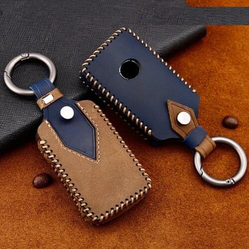 Genuine Leather Handmade Car Key Cover key Case For Mazda 3 Alexa CX4 CX5 CX8 2019 2020 3Button Smart Remote Car Key