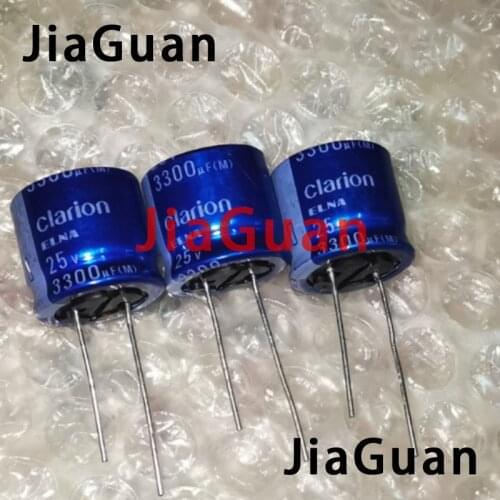6PCS NEW ELNA Clarion 25V3300UF 18X16MM Blue robe RW2 25V 3300UF audio power filter electrolytic capacitor 3300UF/25V