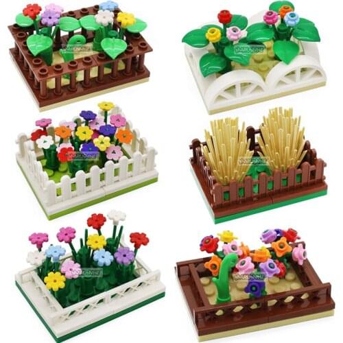 MOC City Plant Orchard Flower Bed Parts Building Blocks Bricks Accessories Food Block Compatible Assemble Toys for DIY Children