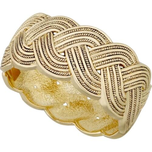 HAHA&TOTO New Fashion Statement Polished Vintage Bangle Cuff Bracelet for Women Chunky Trendy Bracelet Party Wedding Pulseira