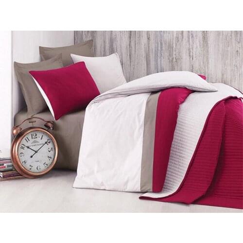 Cotton Box Plain Sports Burgundy Single Bed Covered Ranforce Duvet cover set