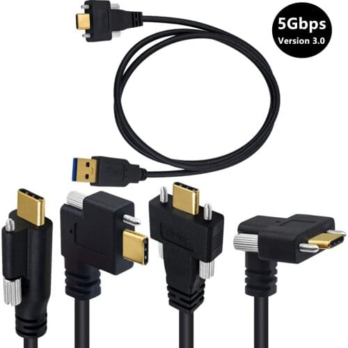 ERE USB Type C Cable with Screw Locking USB3.1 Type C Male to USB 3.0 A Male 5Gbps 3A/5A Cable for MacBook Pro and Smartphone