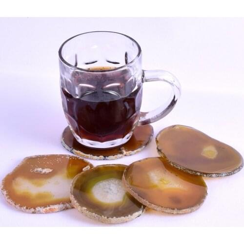 1 pcs Big size Gems Craft Agate Slice Coaster Cup Mug Glass Hot Beverage Holder Pad Quartz Geode Onyx Irregular Unique Decor