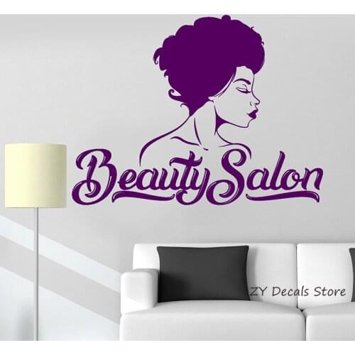 Beauty Salon Wall Decals Beautiful Woman Shop Interior Room Wall Sticker Home Decor Hairdresser Hairstyle Wallpaper L331