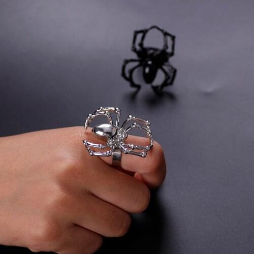 New Creative Simple Goth Realistic Spider Rings for Men Fashion Vintage Halloween Party Steampunk Jewelry Gifts Wholesale