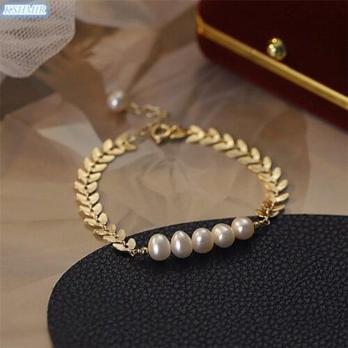 Kshmir Mori metal texture wheat bracelet net red with the pearl string temperament fresh only beautiful INS womens bracelet