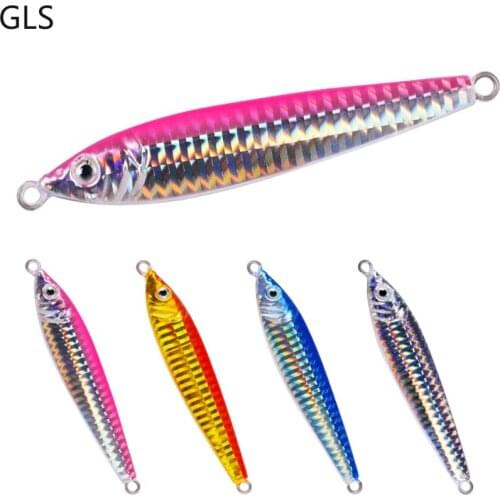 GLS Metal Jig Sea Fishing Lure 60g/80g Artificial Wobbler Rock Hard Bait Far Cast Iron Plate Tools Fishing Accessories