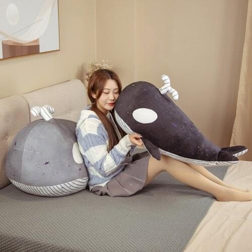 Cute Cartoon Whale Pillow Plush Toy Kawaii Marine Life Kids Children Girls Birthday Holiday Gifts Sofa Cushions