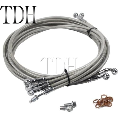 Motorcycle Chrome 10"-12" Handlebar Cable/Brake Clutch Line/Wire ABS For Harley 14-17 Touring