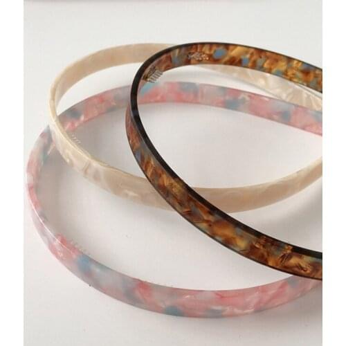 New Women Elegant Black Floral Leopard Print Headband Simple Acetate Headband Head Hoop Hair Band Girls Hair Accessories