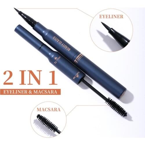 BEAUTY GLAZED New Arrival Easy to Wear Long-Lasting Black Liquid Waterproof 2 in 1 Eyeliner and Mascara