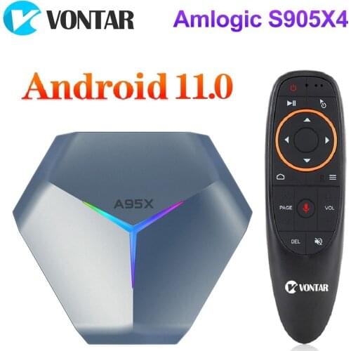 4GB 128GB A95X F4 Amlogic S905X4 RGB Light Smart TV Box Android 10 4G 64GB Dual Wifi 8K Youtube Media Player TVBOX Set top box