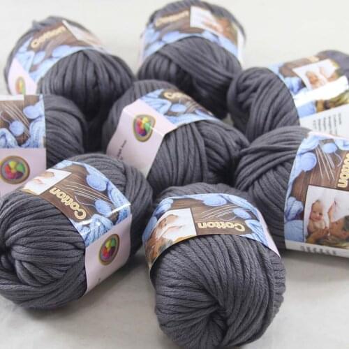 Sale 8Ball x 50g Super Soft Pure Cotton Chunky Shawl Hand Knitting Yarn Scarves Shawls 42232 Charcoal Grey