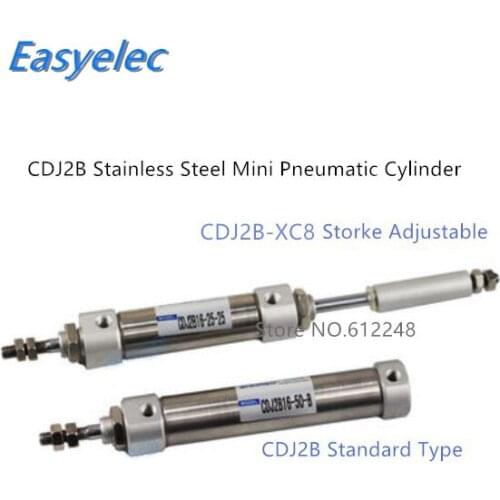 PB CDJ2B CDJ2B-XC8 CDJ2B10 CDJ2B16 SMC Type Mini Pneumatic Cylinder Double Acting CDJ2B10-5 CDJ2B10-10 CDJ2B10-15 CDJ2B10-20