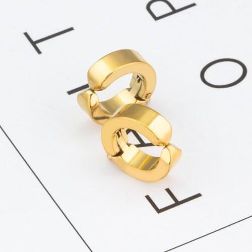 2Pcs/lot Stainless Steel Painless Ear Clip Earrings For Men Women Punk Black Non Piercing Fake Earrings DIY Jewelry Gifts