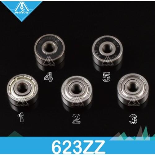 3D printer Parts Flange Ball Bearing 623ZZ Deep Groove Flanged pulley bearing guide wheel extruder