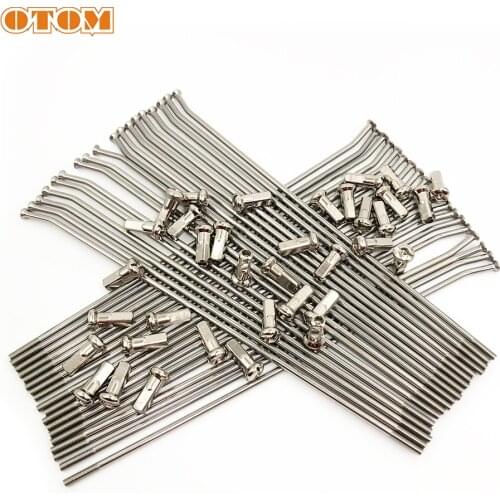OTOM Motorcycle 304 Stainless Steel Spoke 21 Front 18/19 Rear Wheel Hub Wire With Nipples Kit For HONDA CR CRF 250 450 Motocross