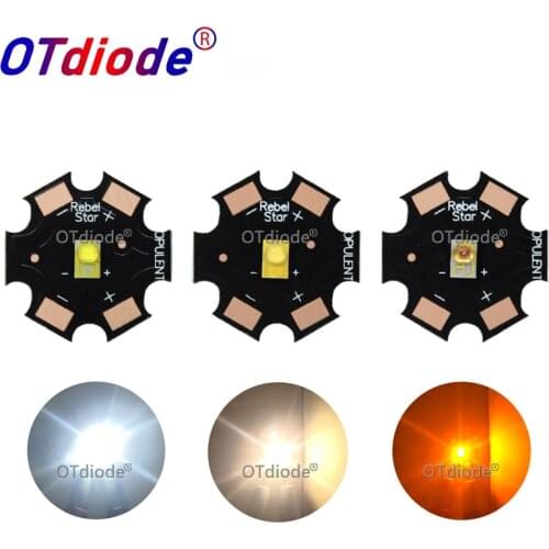 10PCS LUXEON Rebel ES 3W High Power LED Light Emitter Chip Diode White Warm White Yellow 3.2-3.4V 700mA 20mm PCB