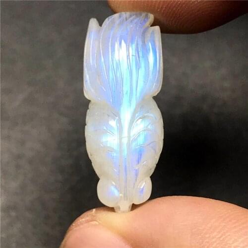 Top Natural Blue Light Moonstone Fish Carved Pendant For Women Lady Man Crystal 24x9x6mm Beads Gemstone Fashion Jewelry AAAAA