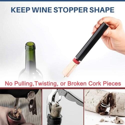 Air Pump Wine Bottle Opener Air Pressure Vacuum Red Wine Stopper Beer Lid Opener Corkscrew Corks Out Tool Stainless Steel Pin