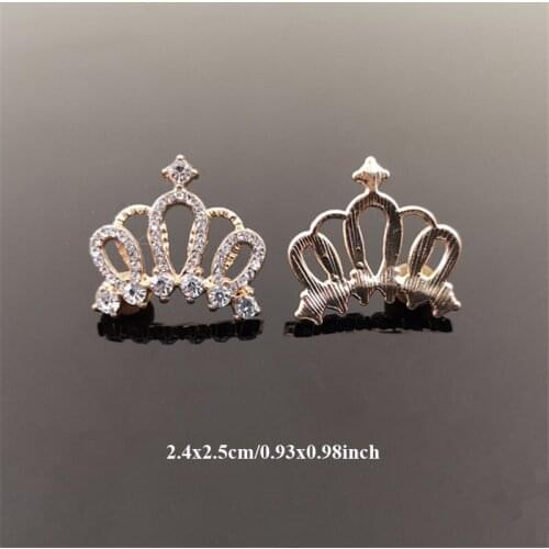 50pcs Crown Crystal Rhinestone Applique strass Metal Flatback Hairpin Hair Clip Wedding Dress Belt Shoes Bag Decoration Crafts