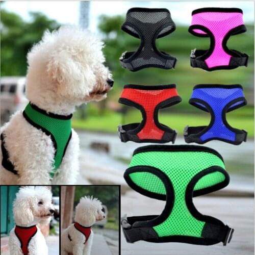 Dog Harness Vest Breathable Pet Dog Training Vest Soft Nylon Mesh Vest Harness Adjustable Cat Puppy Collar Chihuahua Chest Strap