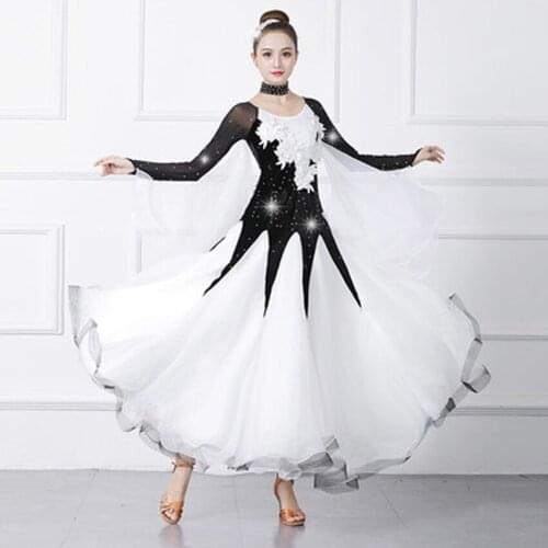 Gold velvet new performance clothing modern dance skirt ballroom dance clothes ballroom dance dress performance clothes waltz da