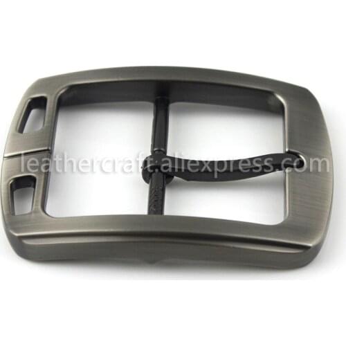 1pcs 40mm Fashion Belt Buckle Men Casual Metal Laser Brushed Buckle Single Pin Center Bar for leather Crafts Belt