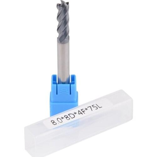 2pcs 8mm D8*25*D8*75L Four Flutes Solide Carbide Flat square End mills Router bits Spiral Bit Milling Tools