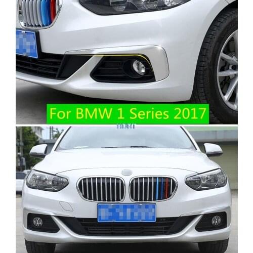 Car Sedan Car Carbon fibre 2pcs Front Fog Light Strips Trim Cover Sticker Decoration Protection For BMW 1 Series 2017