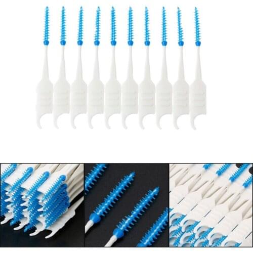 20-200pcs Double Floss Head Hygiene Dental Silicone Interdental Brush Toothpick 50JF