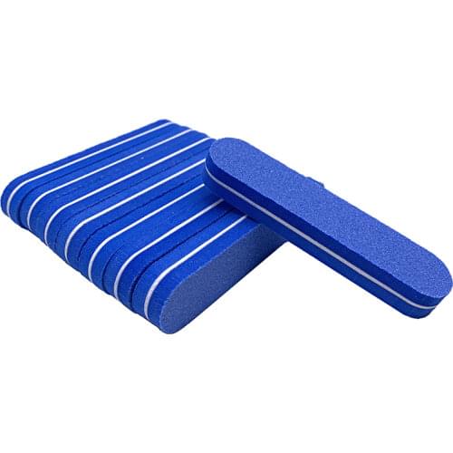 Mini Sandpaper Nails File 20Pcs/lot Grit 100/180 Pedicure Manicure Care Nails Professional Accessories Washable Buffering Blue