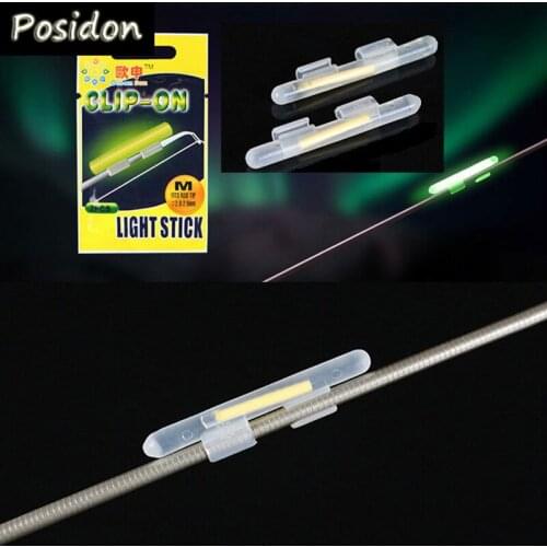 Posidon 25 Bags(50pcs) Clip On Fishing Fluorescent Light Fishing Float Glow Stick Lightstick Luminous Stick