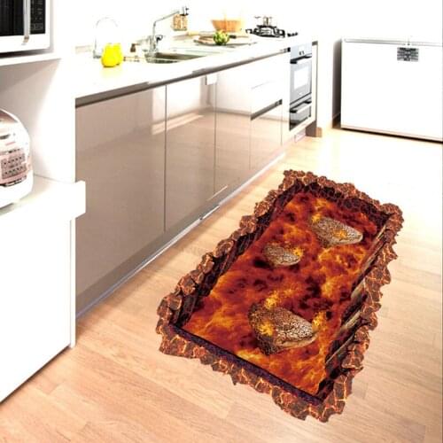 Volcano magma 3D floor stickers PVC Environmental wall decal For Living room Childrens room bedroom floor decor sticker