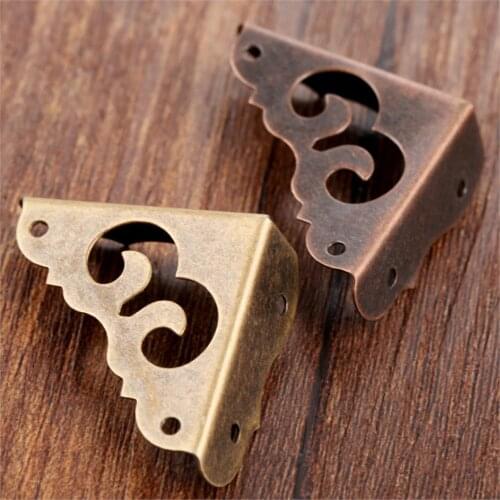 4Pcs Antique Corner Bracket for Furniture Decor Jewelry Box Decorative Feet Leg Corner Protector Furniture Fittings 31mm