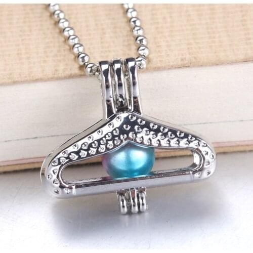 5pcs Hanger Pearl Cage Pendant Jewelry Making Bead Cage Locket Necklace Aromatherapy Essential Oil Diffuser Box For Oyster Pearl