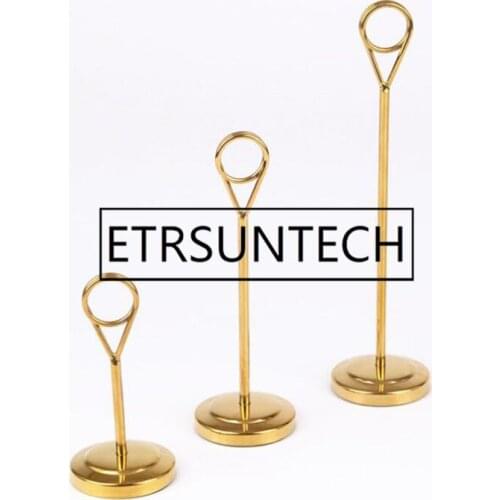 50pcs Luxury Gold 6/8/12 inch Tall Stainless Steel Table Number Holders Wedding Party Decoration Name Number Card Stand
