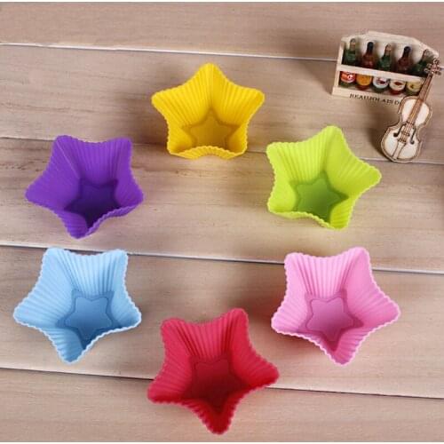 6 PCS/Lot 7CM Pentagram Shape Cupcake Liners Muffin Cups Cupcake Decorations Silicone Baking Cups