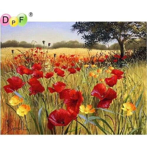 DPF DIY Fields of flowers and plants 5D diamond embroidery diamond masaic home decor wall painting diamond painting cross stitch