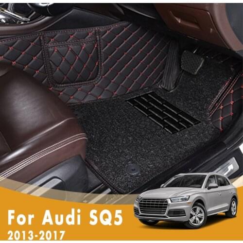 RHD Custom Car Floor Mats For Audi SQ5 2017 2016 2015 2014 2013 Luxury Double Layer Wire Loop Foot Pads Car Accessories Carpets