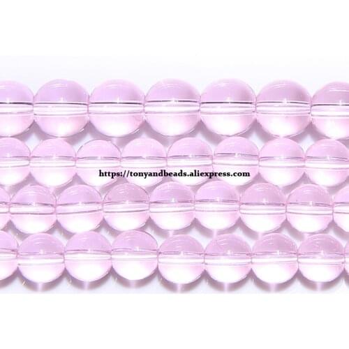 Freee Shipping 15" One Strand Light Pink Round Loose Glass Beads 6 8 10MM Pick Size For Jewelry Making
