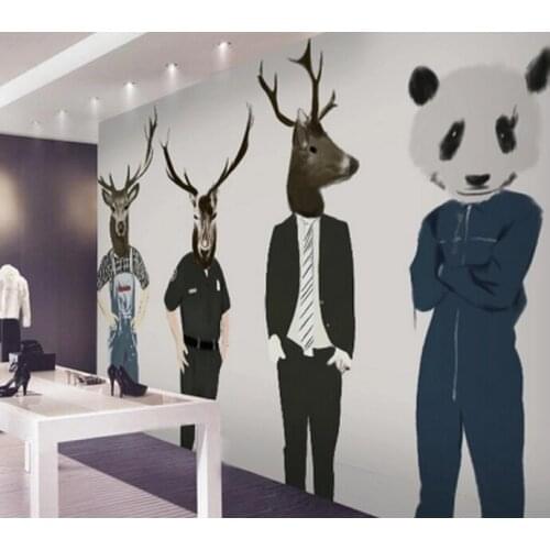 Animal elk large mural mall fashion clothing store wallpaper living room simple personality wallpaper
